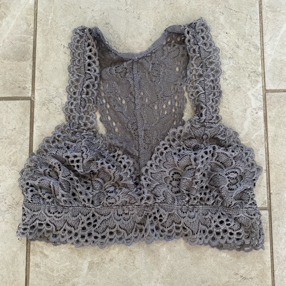 Altar'd State Other - Altar’d State Grey Crochet Lace Bralette Small